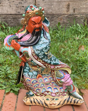 Famille rose guan gong statue - guan,