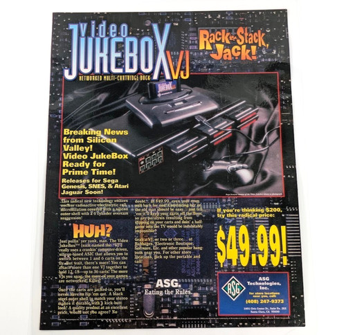 Video jukebox laminated ad - vj,