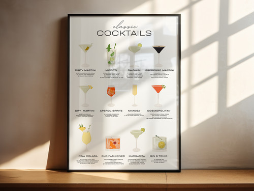 Classic cocktails poster print - poster,