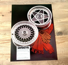 COMPOMOTIVE ALLOY WHEELS  -  FRAMEABLE COLLECTIBLE ORIGINAL CLASSIC CAR ADVERT