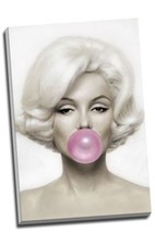 Marilyn Monroe Pink Bubble Gum Canvas Print Wall Art Large 30x20 Inches A1