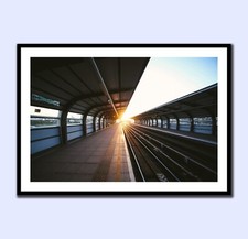 SUNSET TRAIN STATION MODERN PHOTO Art print chilled relaxation wall prints