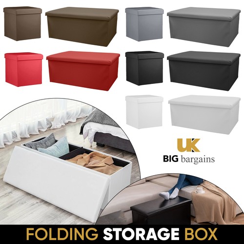 Faux leather folding storage - leather,