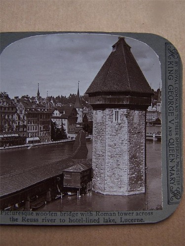 Stereoscope card roman tower - stereoscope,