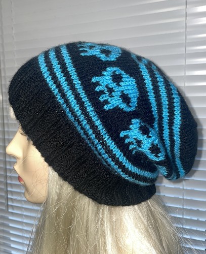 Hand knitted slouch - knitted, hat