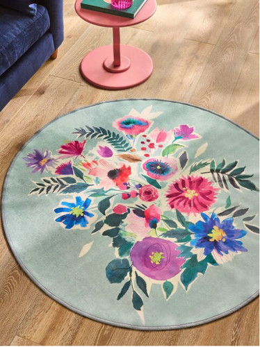 Teal blue washable bold floral - teal,