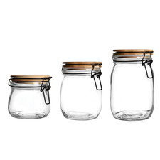 Glass Storage Jar with Wooden