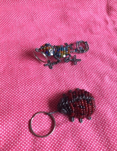 Two glass bead - , ladybird