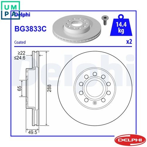 Brake disc bg3833c for - 2x,
