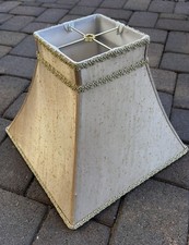 Vintage French Boudoir Lamp Shade Flare Bottom Outside Square Bell Lampshade