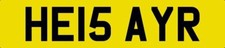 HE IS AYR NUMBER PLATE HE15