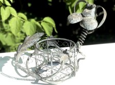 Modern Contemporary Art Metal Dog Wine Champagne Bottle Holder Stand Rack