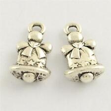 15 XMAS WEDDING BELL CHARMS PENDANTS BRIGHT TIBETAN SILVER 18mm 3D C32