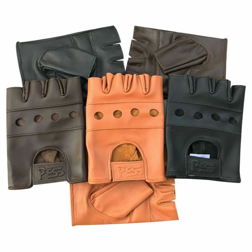 Leather gloves finger less - gloves,