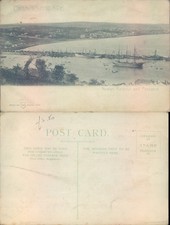 Newlyn Harbour and Penzance Cornwall England WH Berlin Boats Printed Lithograph