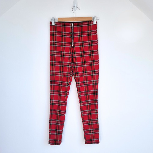 Zara red tartan - tartan, skinny