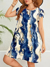 3XL Flutter Sleeve Dress -