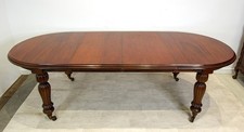 Vintage Mahogany Extending Dining Table – Georgian Style – Fluted Legs on Castor