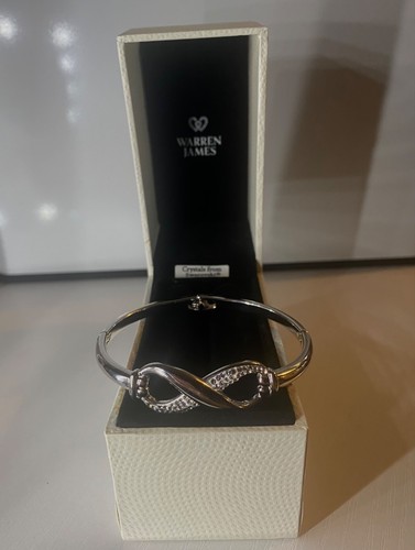 Silver infinity bangle - infinity,