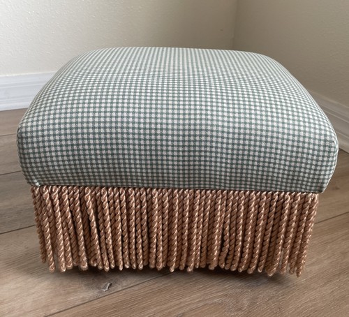 Vintage wooden ottoman foot - ottoman,