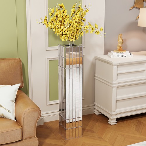 Mirrored floor vase - mirrored,