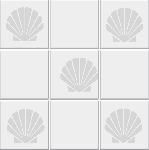 Bathroom tile stickers - bathroom, shell