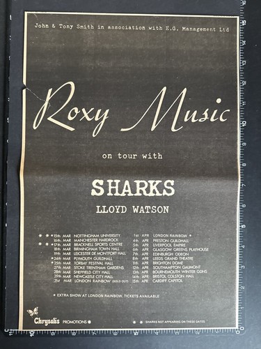 Roxy music tour - on, with