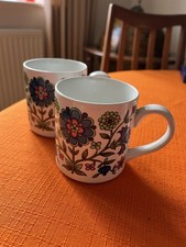 Two Vintage Midwinter Country Garden Mugs