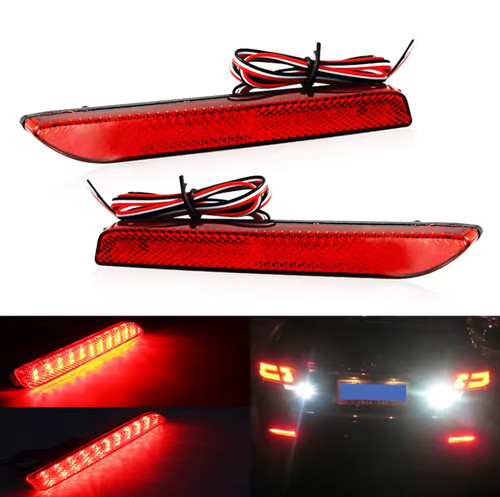 Red rear bumper reflector - 2x,
