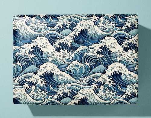 Japanese waves wrapping paper - waves,