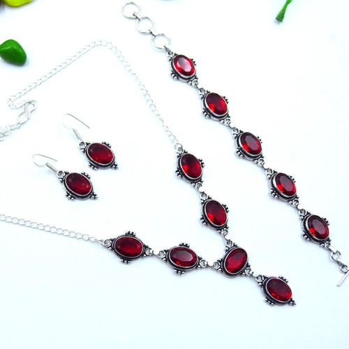 Red garnet gemstone handmade - garnet,