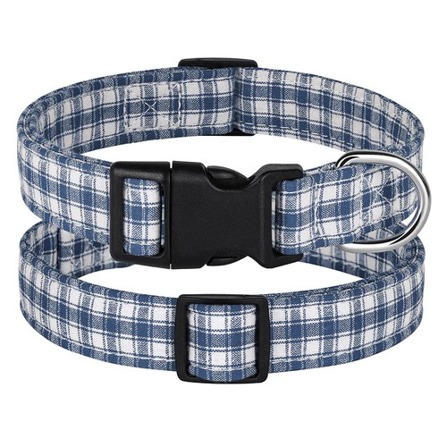 Plaid dog collar pet - dog,