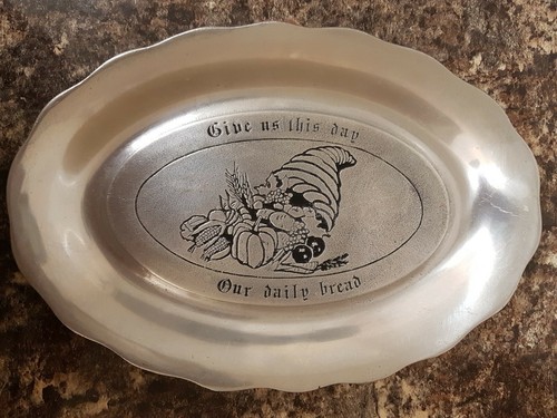 Oval pewter bread - oval, "give