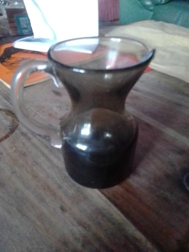 Krosno smokey glass jug - krosno, 4