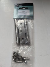 ECLIPSE J14852 Satin Stainless Steel 76x51x2mm Ball Bearing Hinges Pack of 2 
