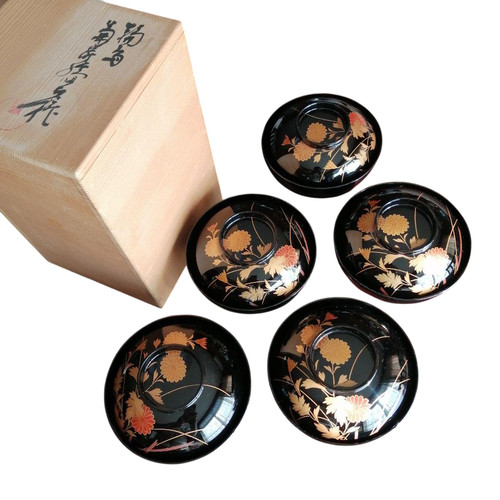 Japanese wajima lacquer lidded - lacquer,