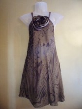 Kate Moss Rose Silk Brown Flapper Dress Size 10