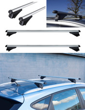 Lockable Aluminium Roof Bars 135cm (Flush Solid Rail) For AUDI A4 AVANT 
