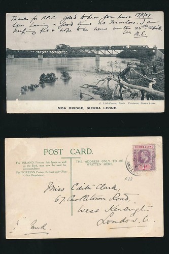 Sierra leone 1907 ppc moa - sierra,