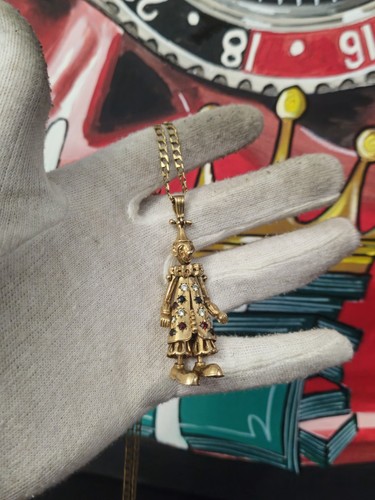 9ct gold articulated - 9ct, clown