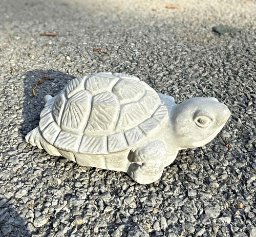 Grey cement turtle statue - cement,