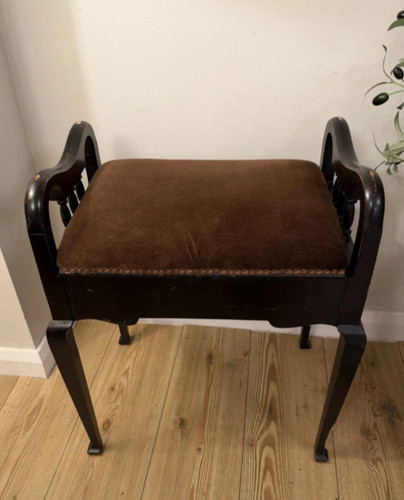 Vintage wooden piano stool - vintage,