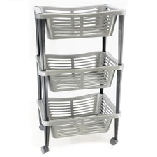 Kitchen Storage Stand Trolley Organiser Basket Fruit Vegetable Rack On Wheels
