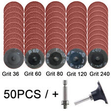 50Pcs 2" 50mm Type R Roll Lock Quick Change Discs Die Grinder Sanding Pads