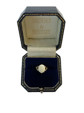 Gold Opal Ring - 1987 Vintage Opal Cabochon Ring 9ct Gold - Size K  1/2