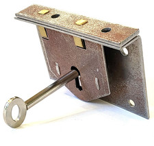 Large steel box lock. Chest