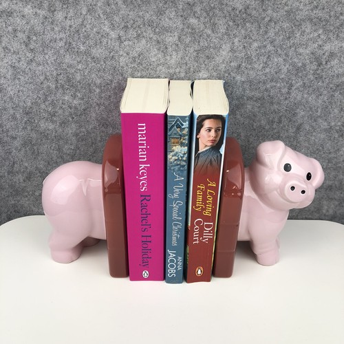 Pig bookends ceramic pigs - ceramic,