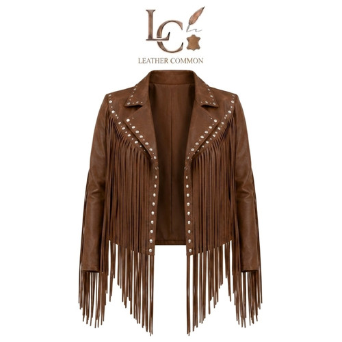 Women brown fringe leather - brown,