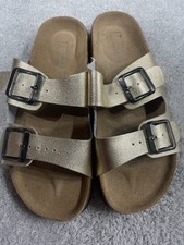 M&S UK 4 Leather Upper Gold