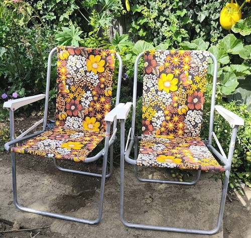 Deck chairs folding floral - chairs,